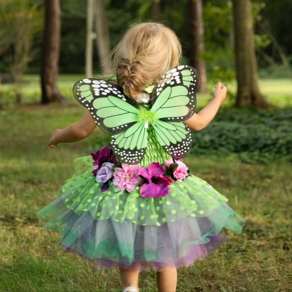Great Pretenders Fairy Blooms Deluxe Dress with Wings sz 3 - 4 - Picture 4 of 11